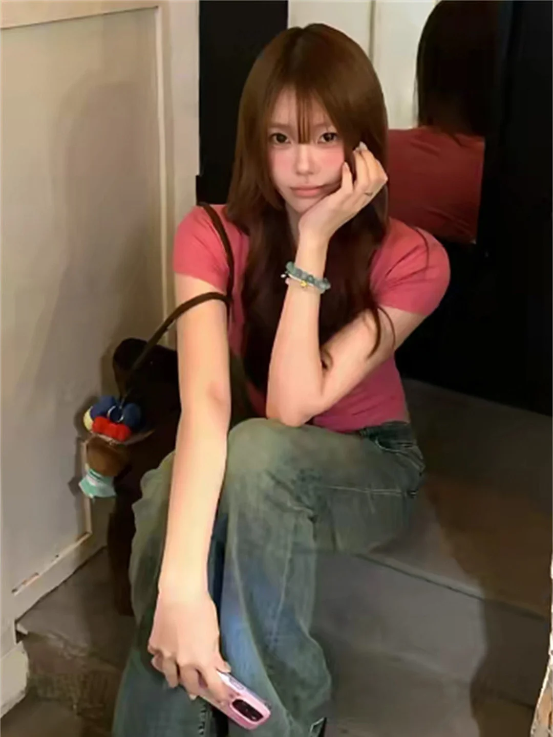 Sexy Pure Desire Cross V-Neck Short Sleeve T-Shirt Women Summer Short Waist Cinching Slimming Hot Girl Shoulder Level Top