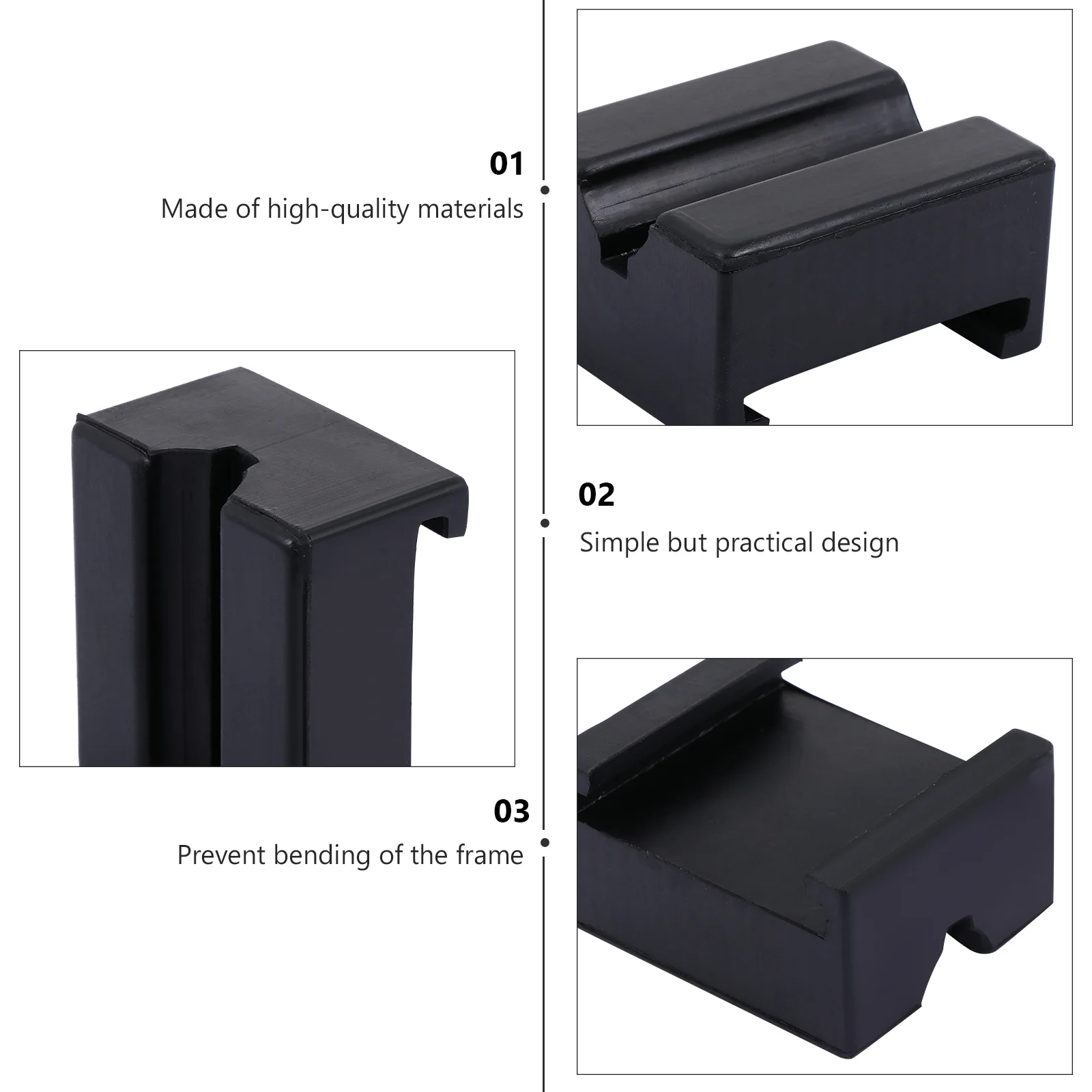 Jack Ondersteuning Blok Rubber Ingelaste Pad Adapters Stand Pads Auto Frame Rail Zwart Lift Zwaar uitgevoerd Duurzaam Voertuig Compatibel Veiligheid