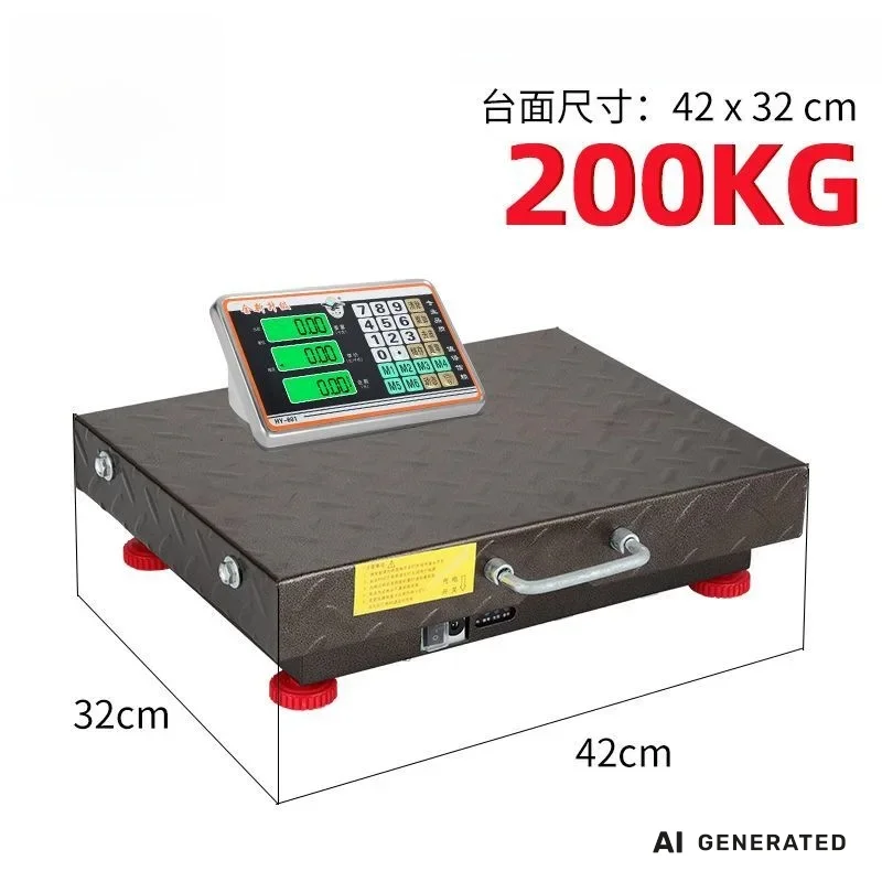 200kg 300kg 600kg Portable Electronic Scale with Wireless Handheld Display, Foldable Commercial Weighing for Recycling Grain