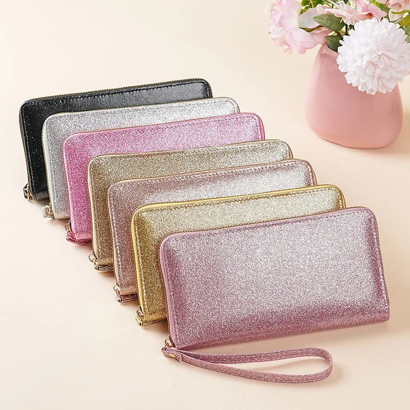 Fashionable Simple Clutch women's Long Hasp Wallet Lightweight Portable ID Card Credit Card Holder Bifold Zipper Wallet