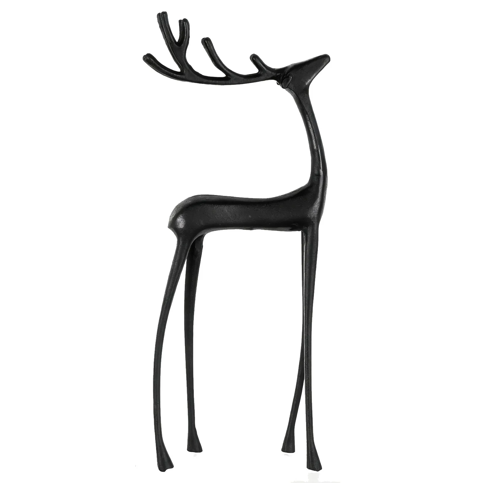 Black Reindeer Statues Black Metal Elk Statues Christmas Reindeer Sculpture for Table Centrepiece Xmas Decor
