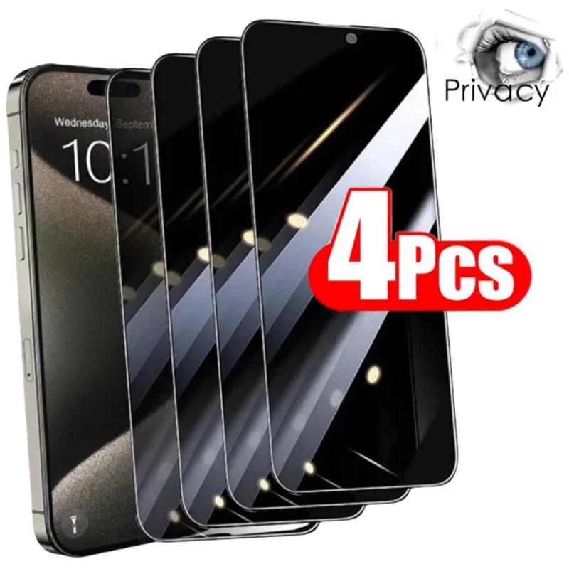 4PCS Anti-peep Tempered Glass For iphone 15 Pro Max 14Pro 13Plus 12 Privacy Screen Protector For iphone 15 14 13 12 16 Anti Spy