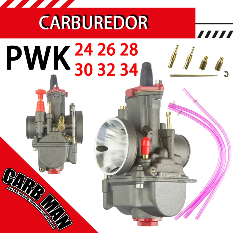 

Motorcycle Racing Carburetor Flat Slide With Power Jet For KEIHIN PWK 21 24 26 28 30 32 34mm 2T 4T Engine ATV Quad Go Kart Carb
