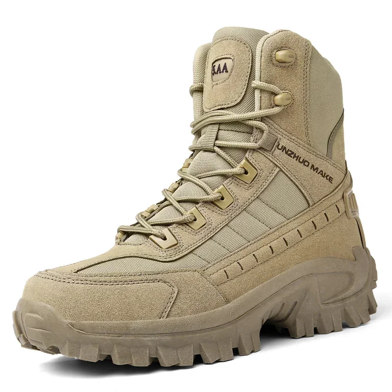 Men Boots High-top Men's Hiking Shoes Outdoor Thick-soled Non-slip Men Shoes Tactical Boots