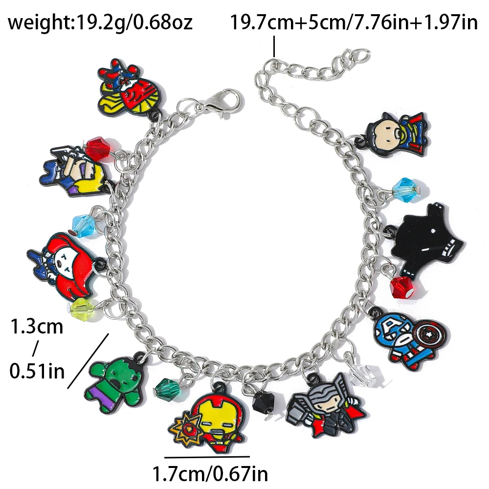 Marvel Comic Superhero Classic Figure Q-รุ่นสร้อยข้อมือหล่อ Marvel เคลือบอุปกรณ์เสริมสําหรับพัดลมบุคลิกภาพของเล่นของขวัญ