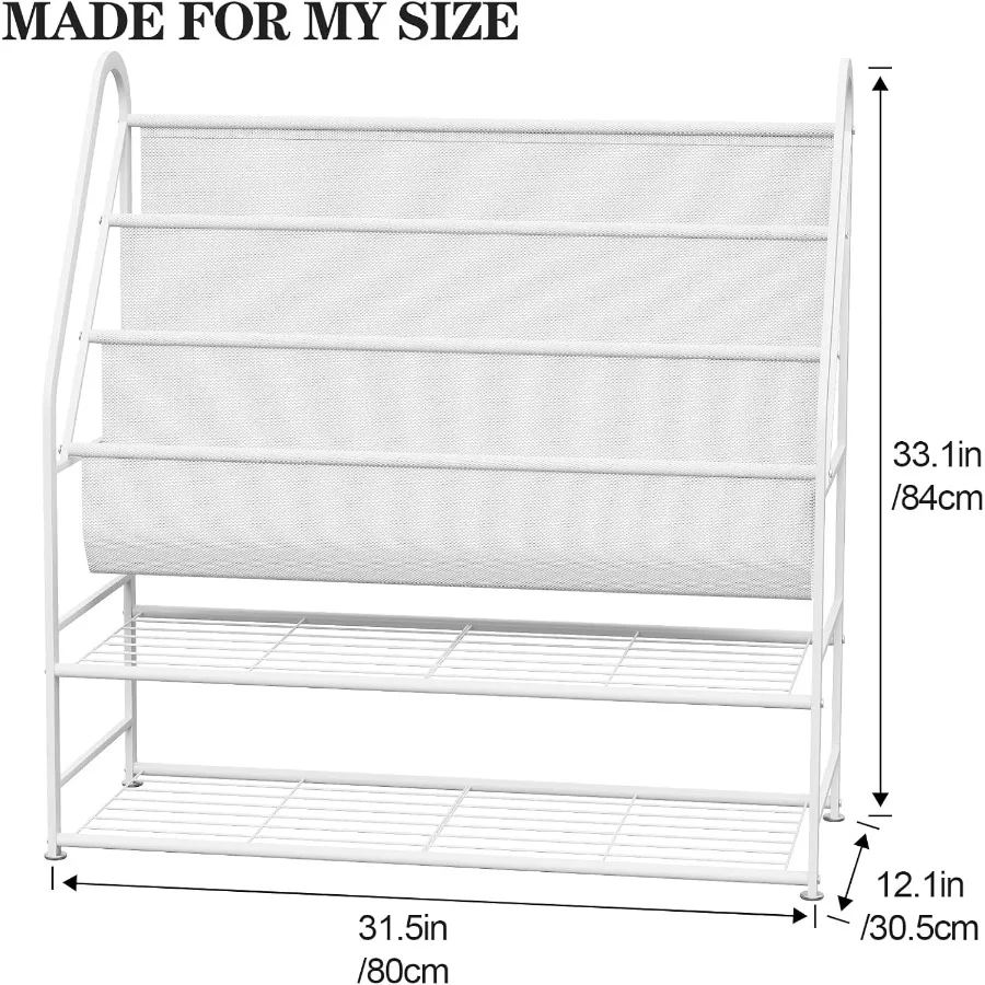 Freestanding Bookshelf with 4 Deep Pockets for 's Room 32Inch Tall Book Storage Unit with Stable Design Ideal for Toy Organizer