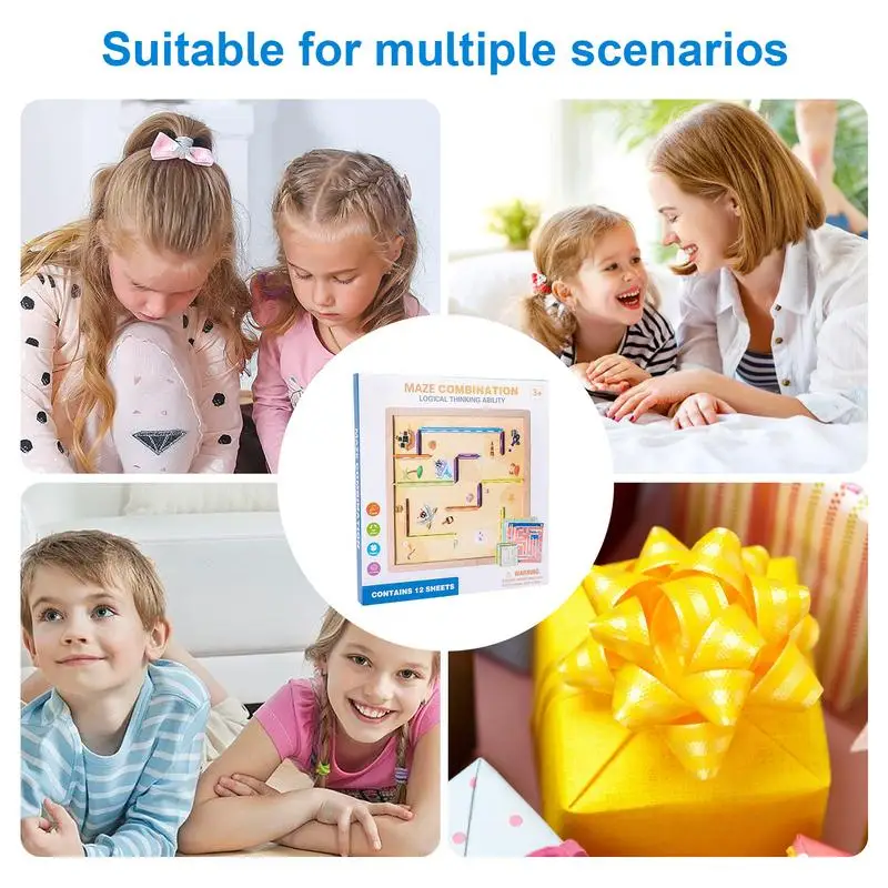 Disassembly Maze Game Disassembly DIY Route Table Maze Wooden Labyrinth Fine Motor Training Sensory Logic Balance Board