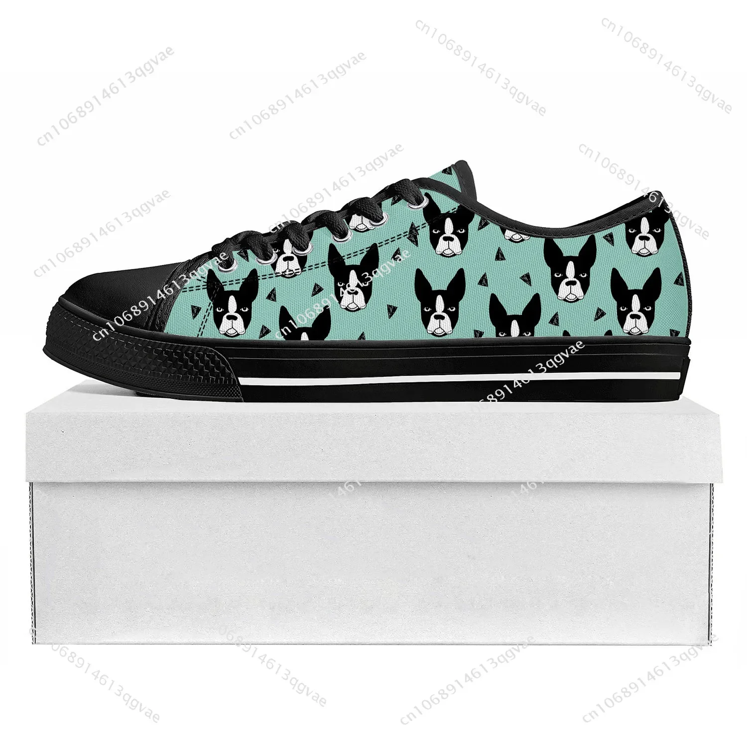 Boston Terrier Low Top High Quality Sneakers Mens Womens Teenager Tailor-made Shoe Canvas Sneaker Casual Couple Shoes Black