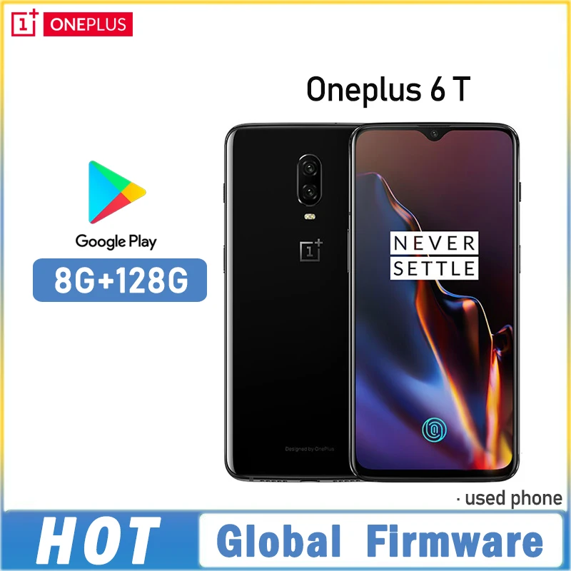 Global Firmware Oppo Oneplus 6T 5G Snapdragon 845 LTE 6.41' 3700mAh 20MP+16MP full screen One Plus t used phone