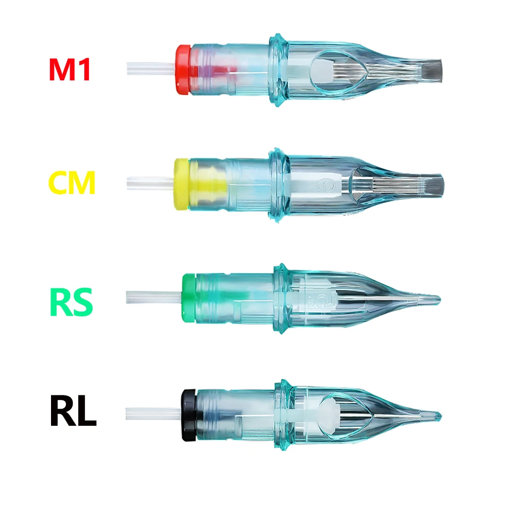 10ks tetování jehlice RL RS RM M1 jednorázové sterilizované kolo liniové tetování náboj jehlice pro trvalý rty obočí líčení