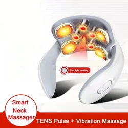 Smart Neck Massager Low Frequency Pulse Cervical Electric  Massagers Relaxation Physiotherapy Hot Compress Vibration Massage