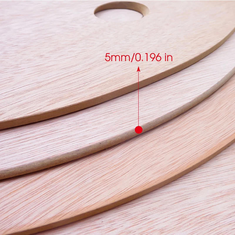 1 Pcs Wooden Oval Palette,Acrylic Palette,Fine Arts Oil Painting Palette,Gouache Acrylic Painting Palette HH-03