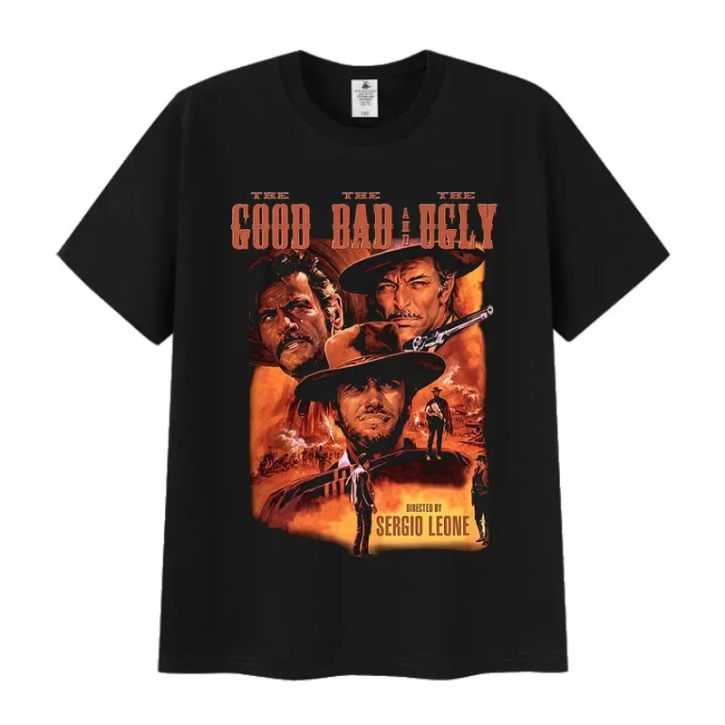 

The Good, the Bad and the Ugly Printed T-shirt for Men Summer Street Style 100% Cotton Loose Men and Women Harajuku T-shirt