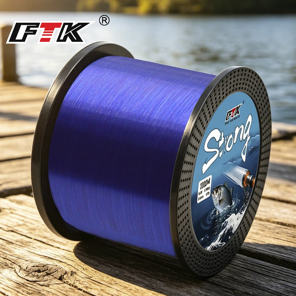 FTK Nylon-Angelschnur 1000M, Superstark, Monofilament-Schnur, Fluorocarbon-beschichtet, japanisches Material, Salzwasser-Karpfen-Angelschnur