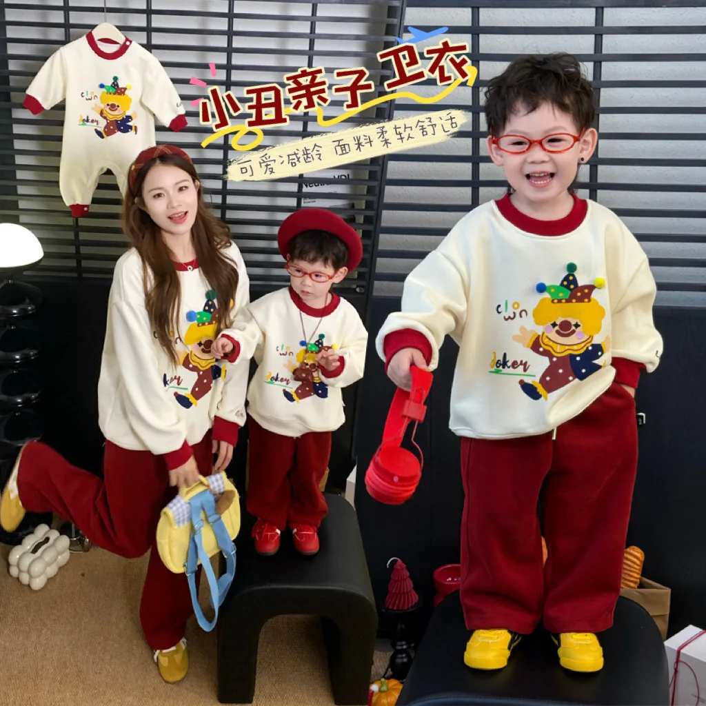 

2026 зимняя одинаковая одежда для всей семьи, толстовка, детский комбинезон для родителей, детей, мамы, сына, дочки, семейная теплая одежда для родителей и детей