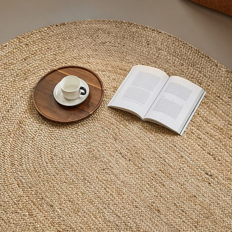 Jute Round Rug Natural Pure Hand-woven Living Room Carpet Comfortable Wear-resistant Entrance Bedroom Bedside Mat Ковер Tapis 러그