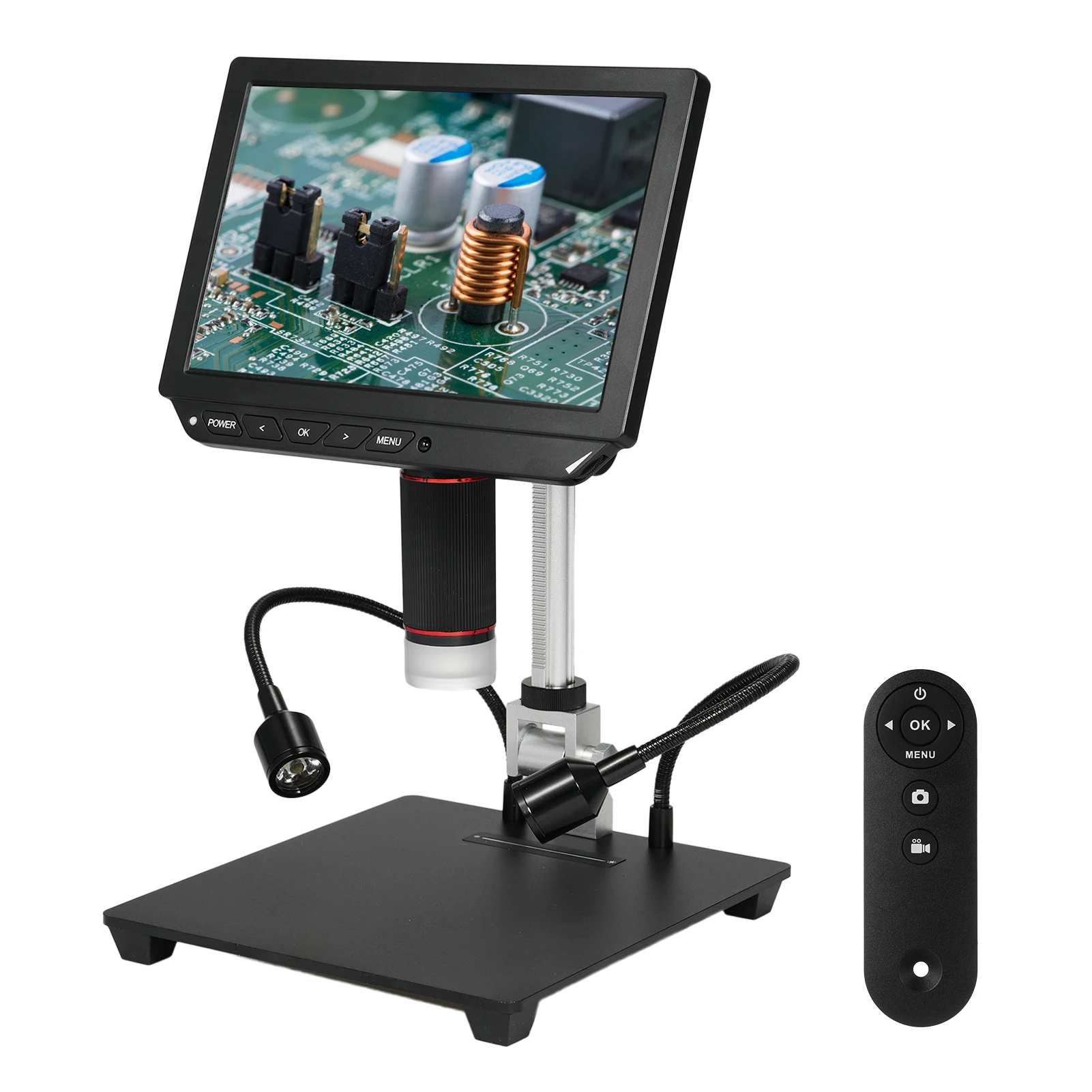 10.1 inch Video Microscope Large Anti-glare IPS Screen Coin Microscope with 13MP Camera 1X-8X 4K HD Video/PhotoTelescope