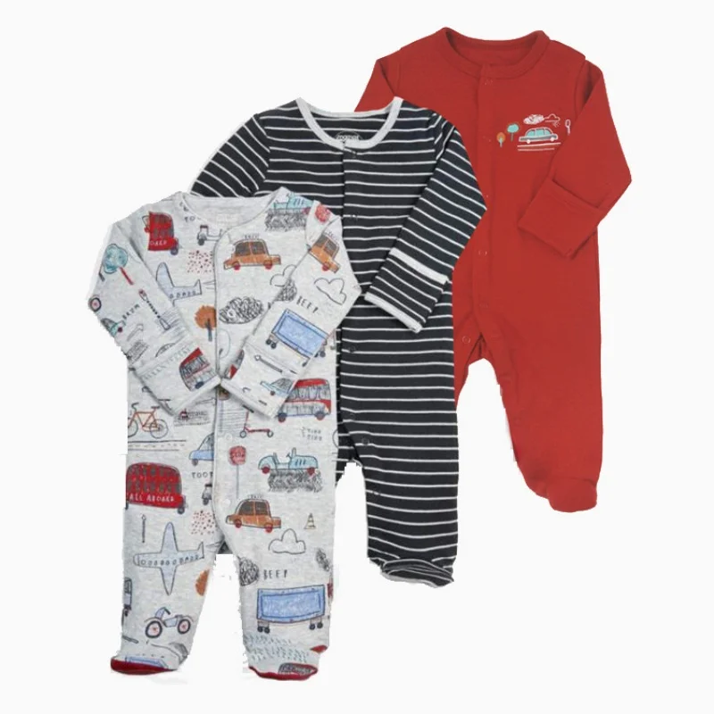 Winter Footed Pajamas For Newborn Baby Romper Footed Infant Jumpsuit Boy Girl Long Sleeve Long Sletton Ropa Bebe Clothing 0-12M