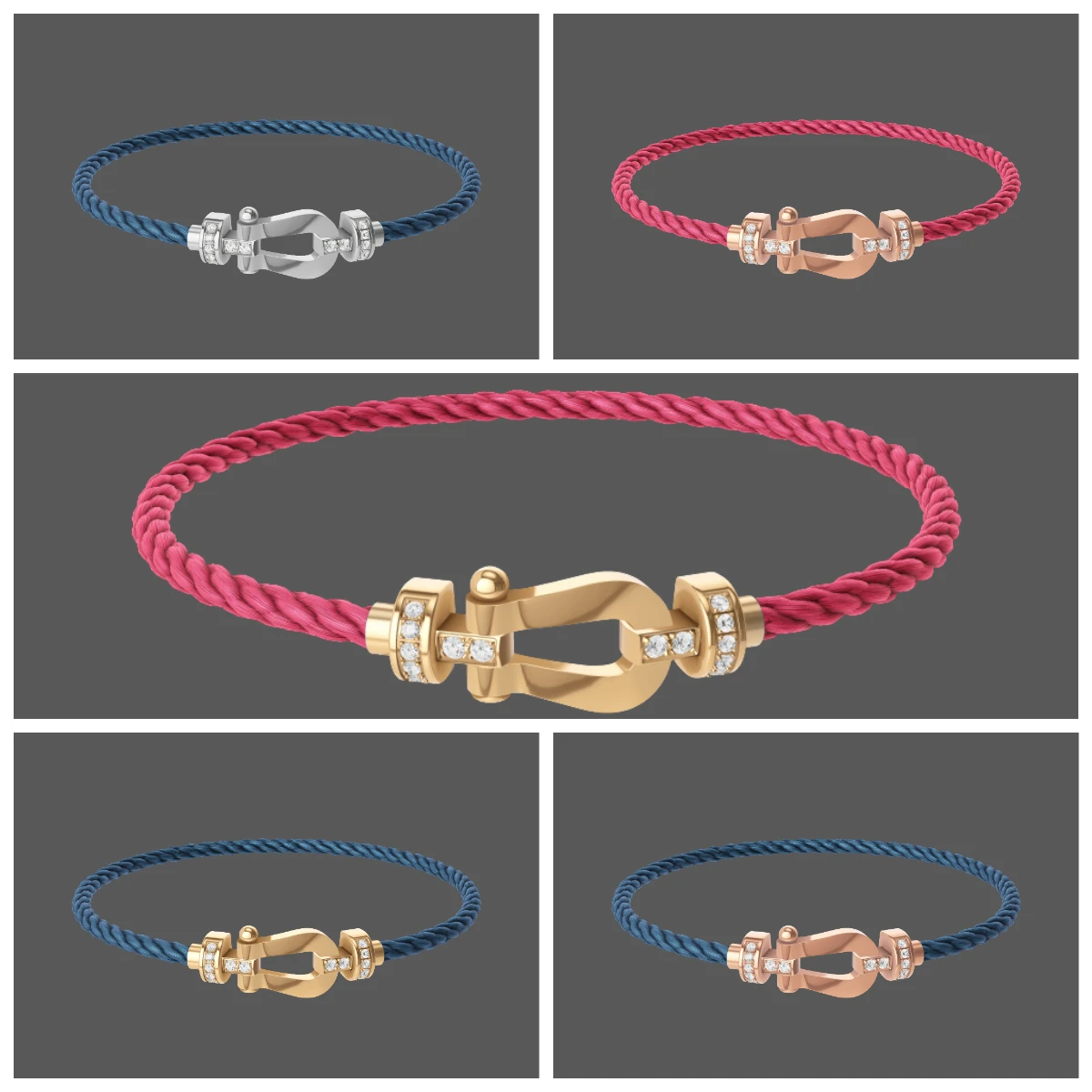 

2026 High-Quality Fashion Classic Style Colorful Medium-Size Half-Diamond Hoop Earrings for Daily Wearing