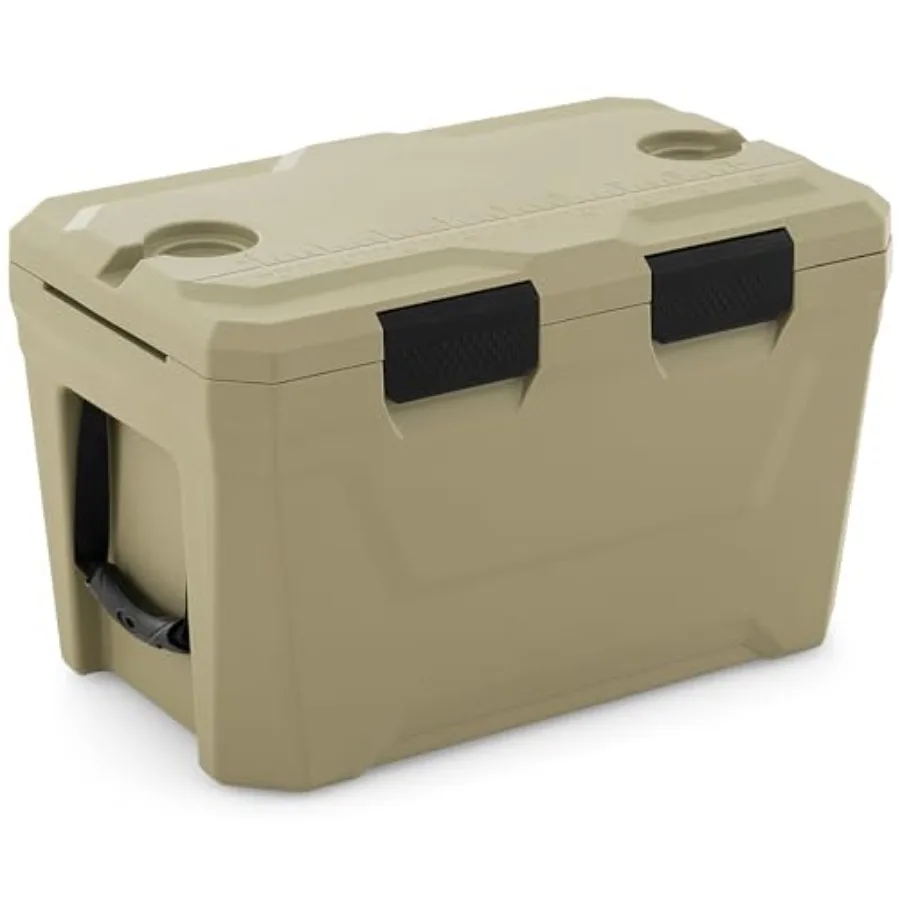 

Insulated Portable Cooler, Hard Shell Ice Chest w/ 2 Cup Holders, Bottle Opener, Drain Plug, 3-Day Ice Retention, Outdoor Leak-
