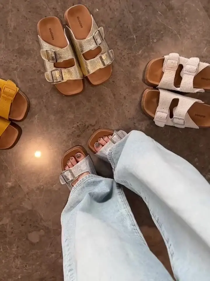 Zapatillas de casa con plataforma para mujer, zapatos de tacón bajo cuadrado, Mules altos de bloque 2024, tela básica de verano