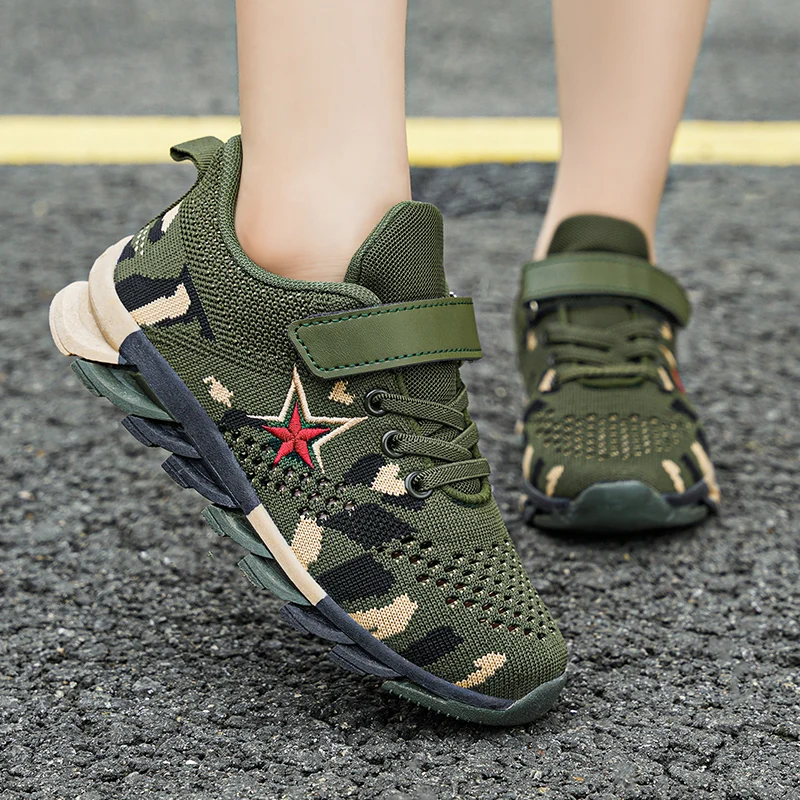 New Children Sneakers for Boys Mesh Breathable Running Sports Shoes Fashion Leisure Trainers Kids Walking Size 29-39