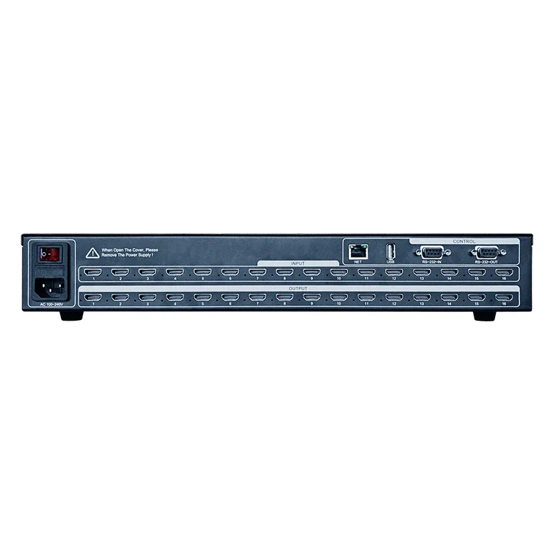 Amoonsky AMS-MTX_16x16 HD Video Matrix 16x16 Channels Built-In Test Patterns Key Lock Function HDCP Support