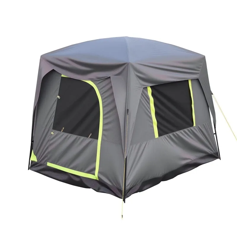 Camping tent 10ft long X 8ft wide Waterproof 2000mm double layer design Mesh windows Outdoor rain fly storage bag