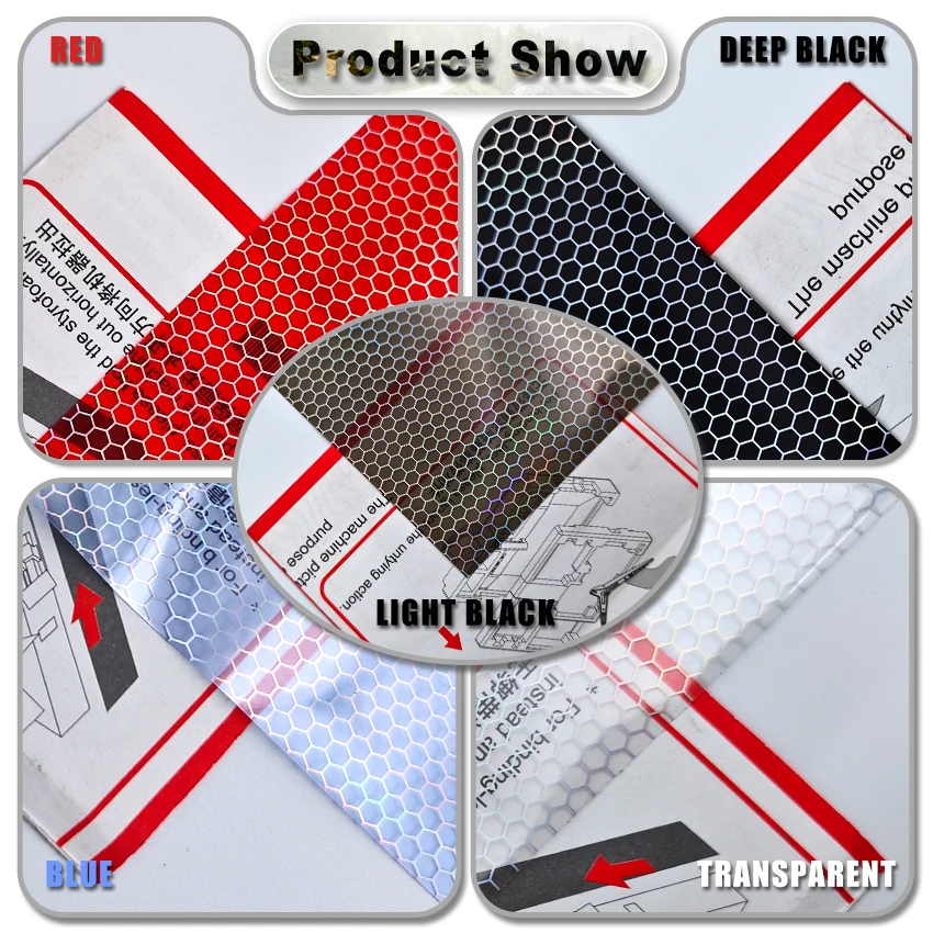 30x150cm Red Laser Honeycomb Headlight Blackout Film Anti-scratch Color Changing Stickers for Vehicle Styling Modification view 6