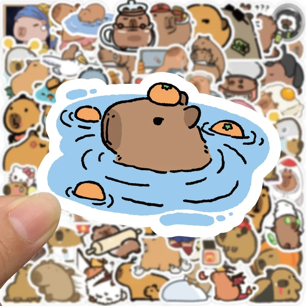 10/30/50/100pcs Kawaii Animal Capybara Cartoon Stickers for Kids DIY Stationery Phone Case Planner Vinyl Kids DIY Sticker Toys