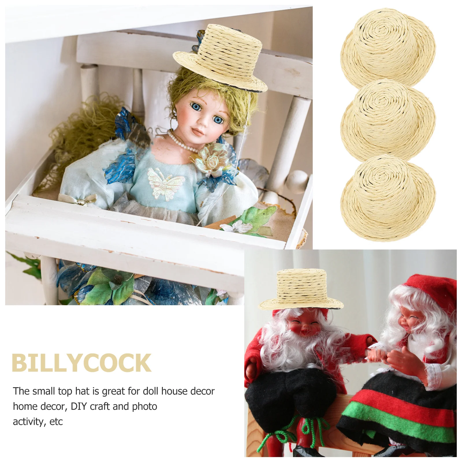 5 قطعة قبعة صغيرة قبعات القش الصغيرة DIY بها بنفسك الحرفية ديكور المنسوجة قبعة صور الدعامة ملحق لوازم ديكور المنزل الطرف