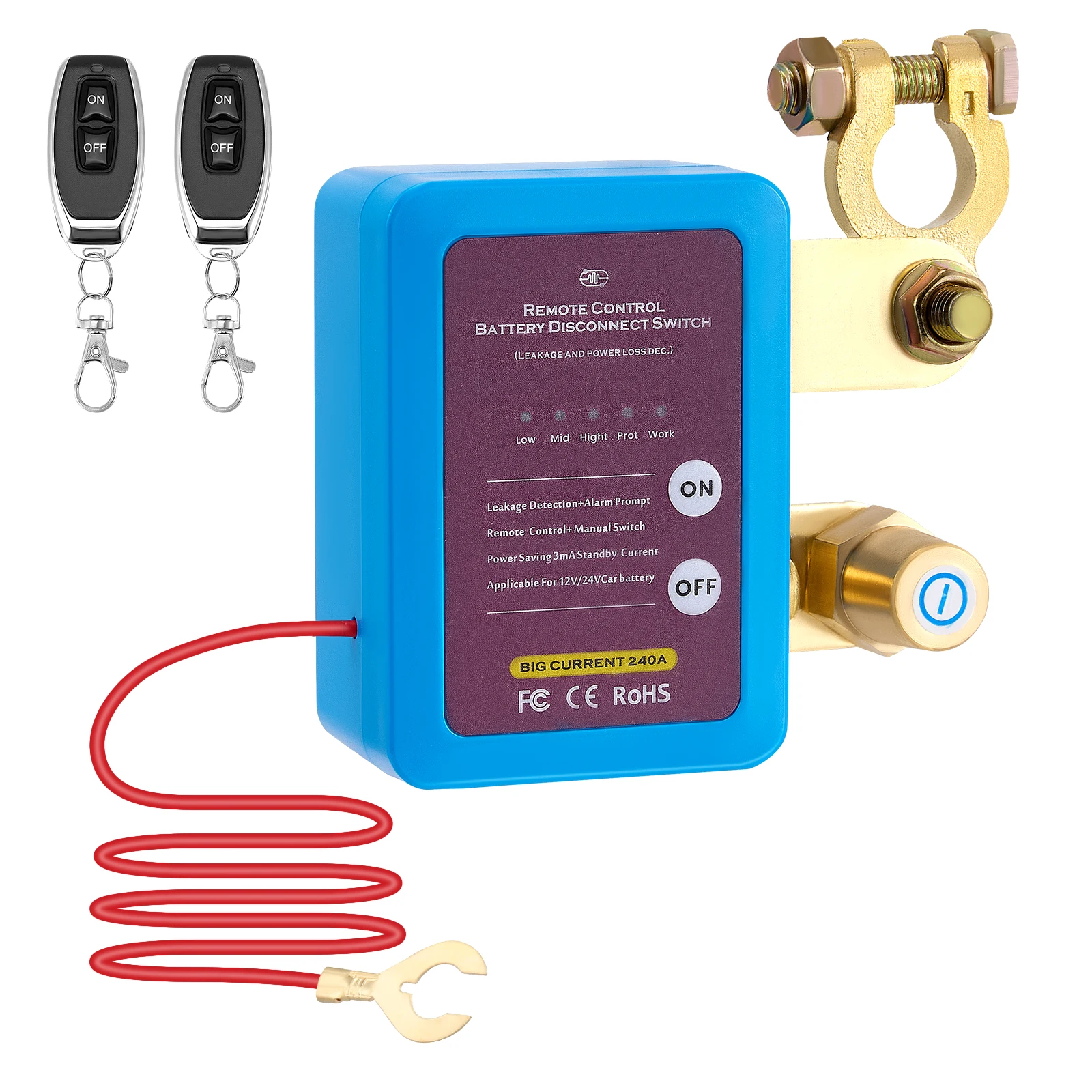 

Smart Wireless Remote Control Car Isolator Switch,12 V 240 A With LED Voltage Display,for Vehicle, RV, Truck, Boat