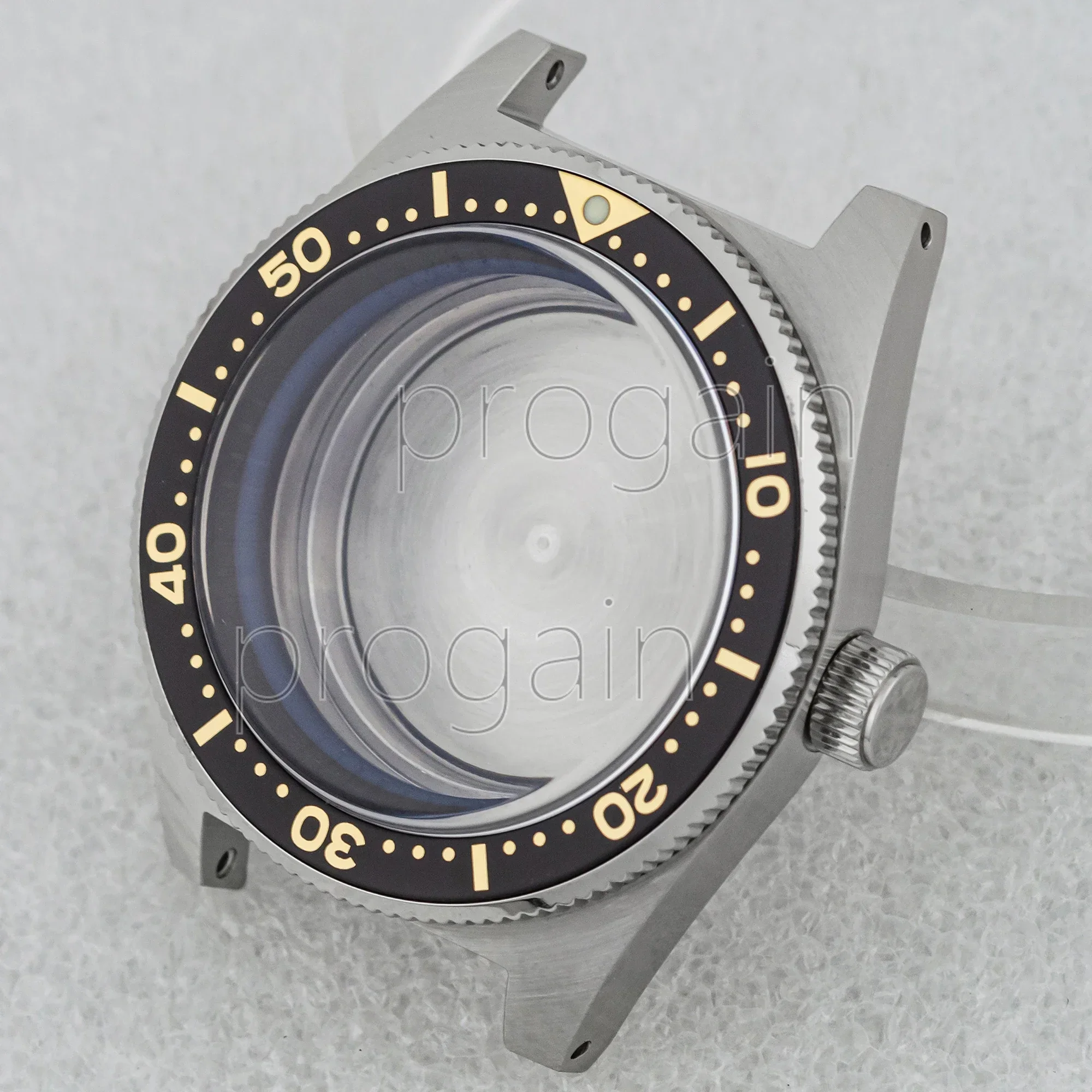 Diving 40mm Stainless Steel Watchcase Sapphire Crystal Glass Fit NH34 NH35 NH36 automatic Movement Aluminum bezels mod parts