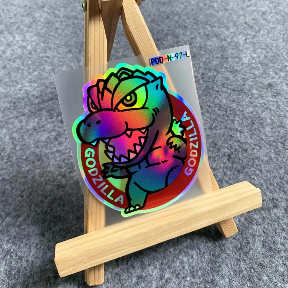 

Laser Rainbow/Reflective Lovely Dinosaur Cartoon Car Styling Stickers Decor Motorcycle Scooter Car Body Decals Accessories