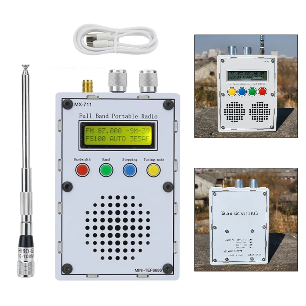 

MX711 Basic Edition Full Band Radio 76-8639MHz/87-108MHz With High Sensitivity TEF6686 Receiver Digital Signal Processing Chip