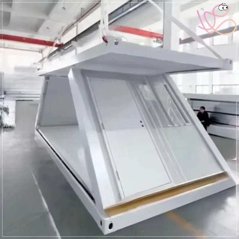 Double-wing Folding Box Movable Room Modular Prefabricated Portable Foldable Homes 20ft Office Folding Container House