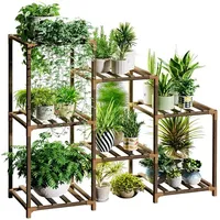 Wooden plant multi-layer flower stand indoor living room balcony succulent flower pot display stand garden plant stand