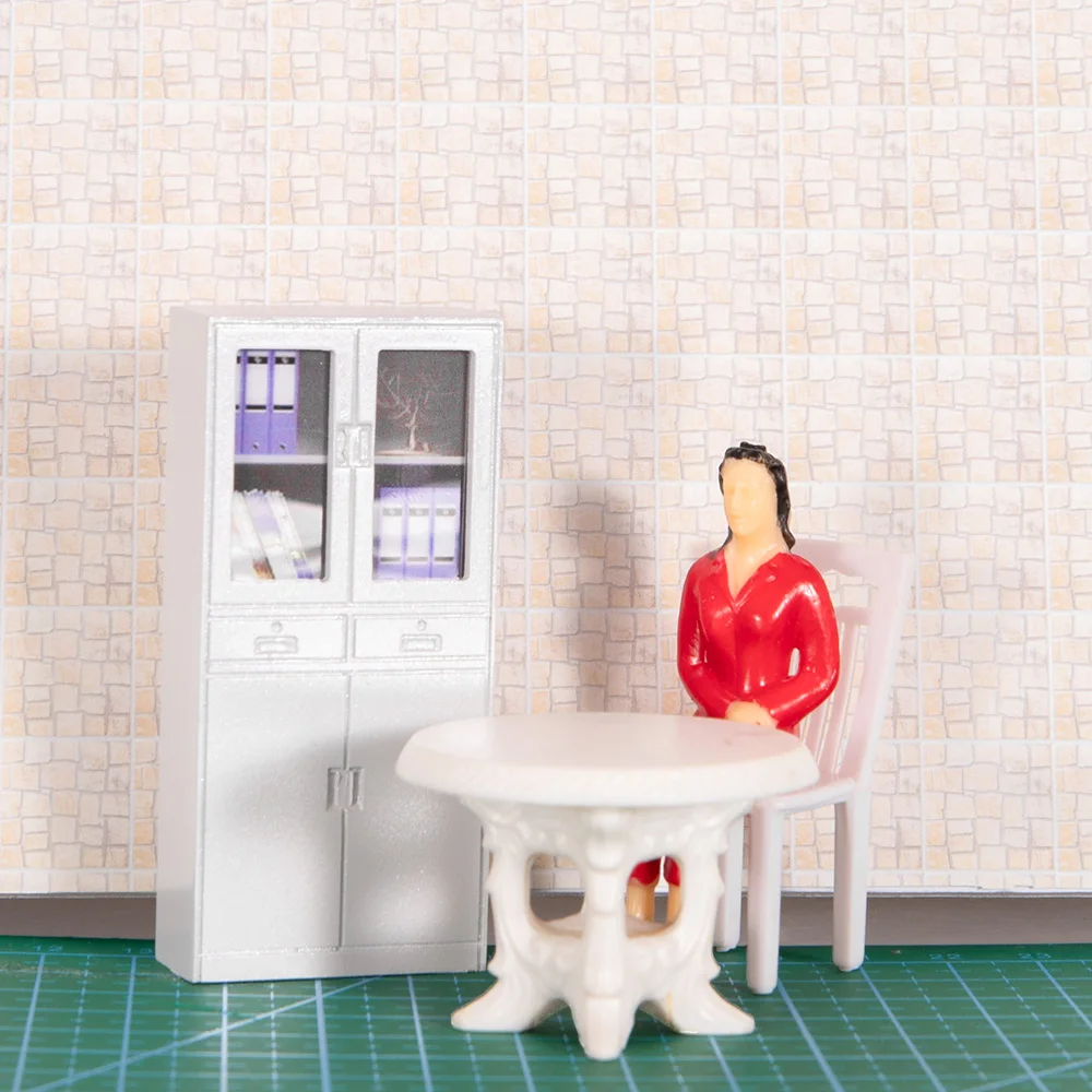 Miniature Scale 1:25 Office File Cabinet/Bookcase Model For Diy Indoor Scene Layout Materials Diorama Kit 1Pcs
