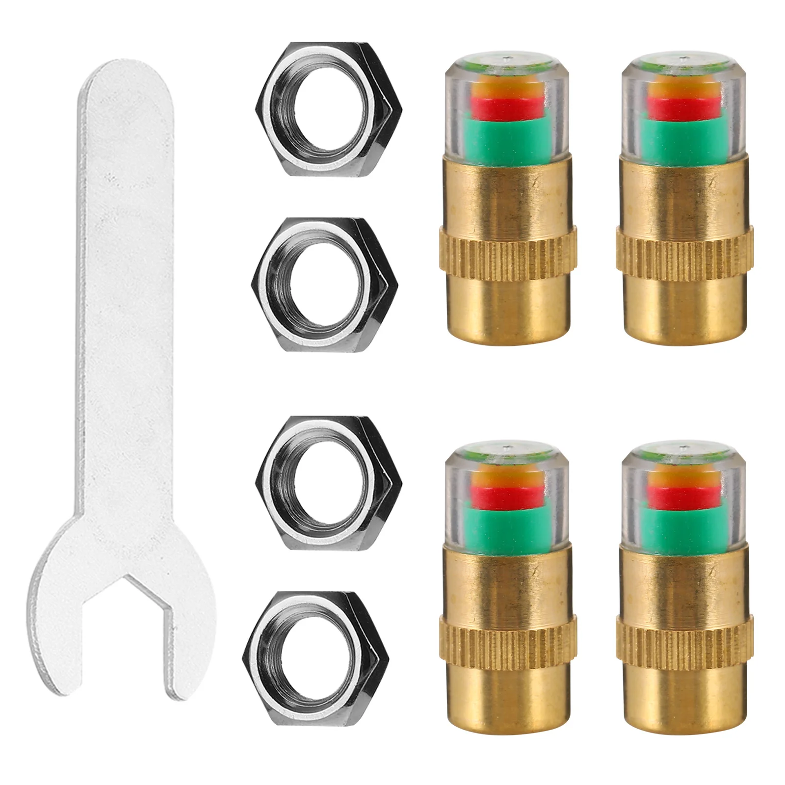 

1Set Antitheft Tire Pressure Warning Caps Highquality Copper Plastic Material Extend Car Tire Life Safety Control Fuel