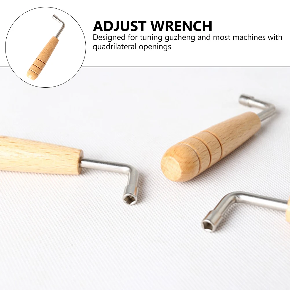 

2pcs Wooden Handle Tone Tuning Lyre Harp Adjustment Tool Durable Strong String Instrument Accessory Professional Harp Tuning