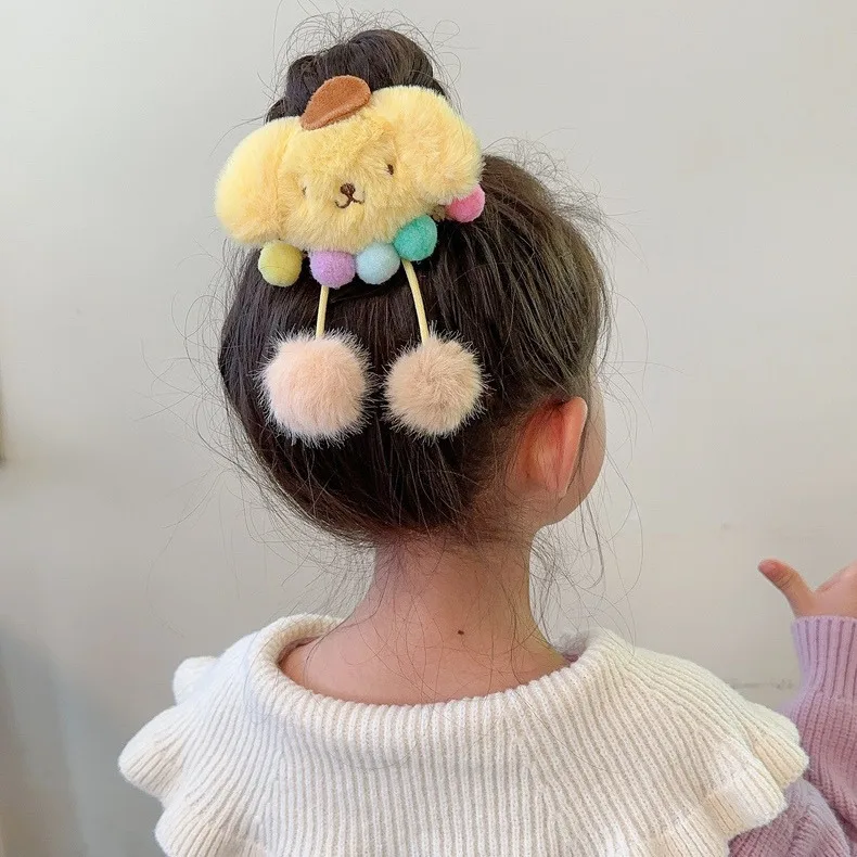 أربطة شعر مرنة من القطيفة اللطيفة للأطفال للفتيات، ربطات شعر كرتونية سانريو، أربطة مطاطية، أغطية الرأس، إكسسوارات الشعر #6