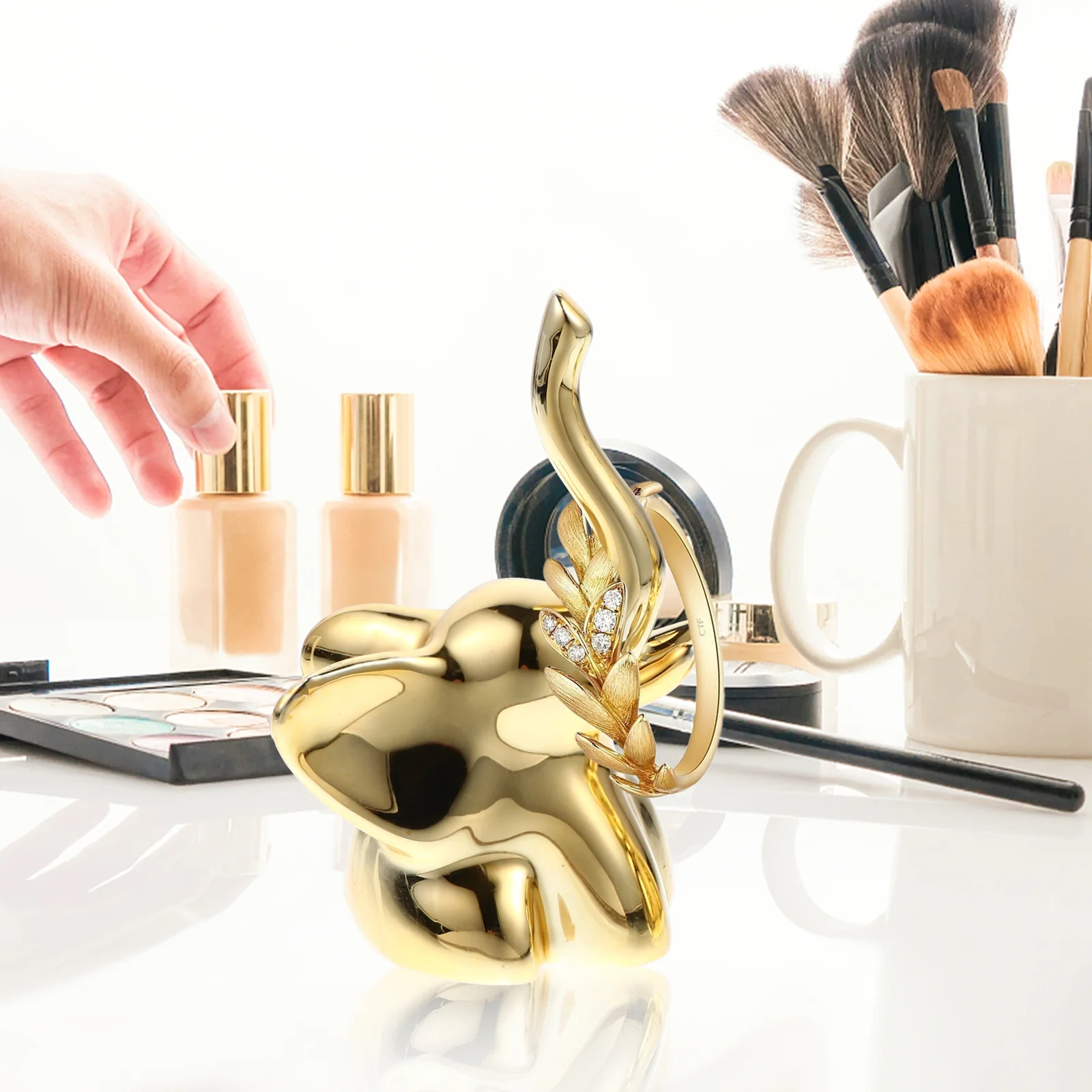 

Storage Rack Home Decor Birthday Gift Animal Elephant Ring Holder Lovely Cat Jewelry