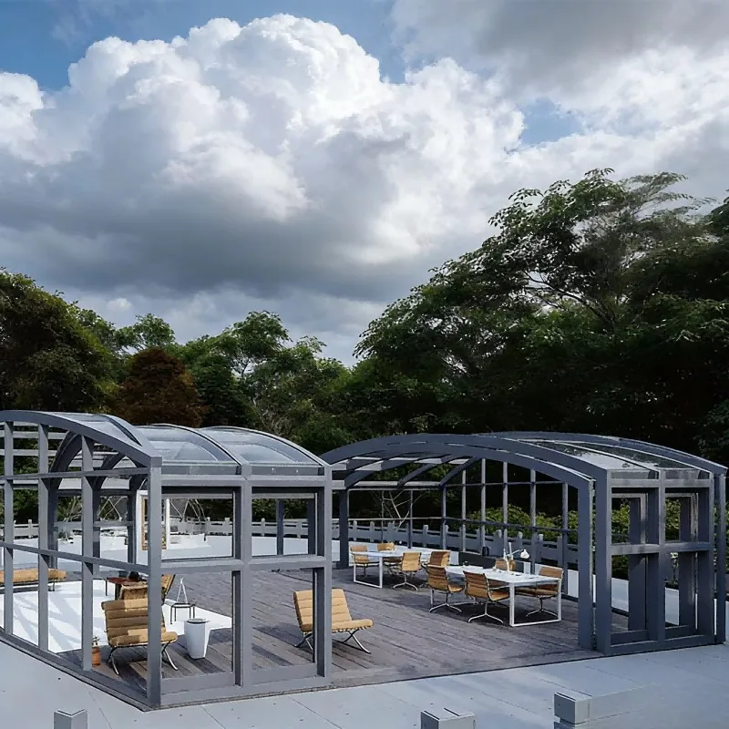 Conservatory Aluminum Sunroom Glass House Waterproof Double Glazed Sun Room with Sliding Door for Villa Garden Terrace