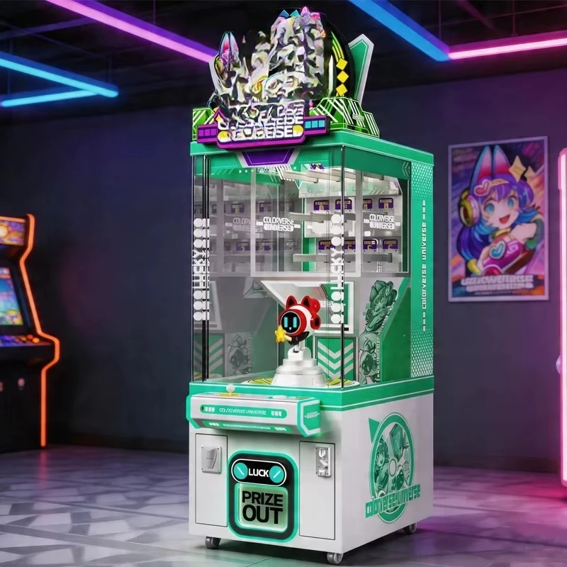 Kids Coin‑Operated Doll Catcher Arcade Cabinet Customizable Acrylic Panel For Indoor Amusement Park Game Zone