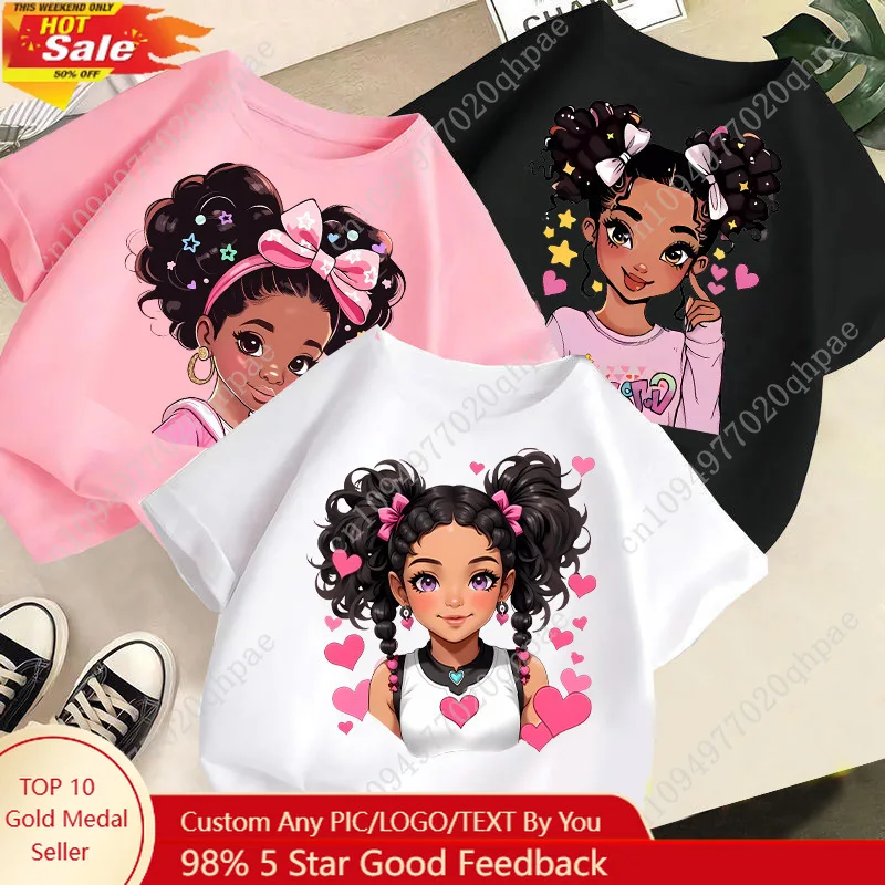 

New children cute girl cartoon printed T-shirt girls short sleeve new fashion summer children's wear