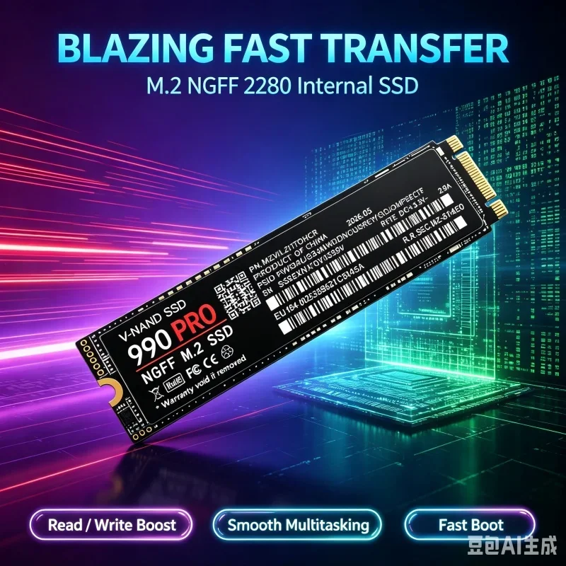 990 PRO M.2 NGFF SSD 7200MB/s TLC 3D NAND 2280 Internal Solid State Drive 500GB‑4TB For PS5 Gaming Desktop Laptop PC Storage