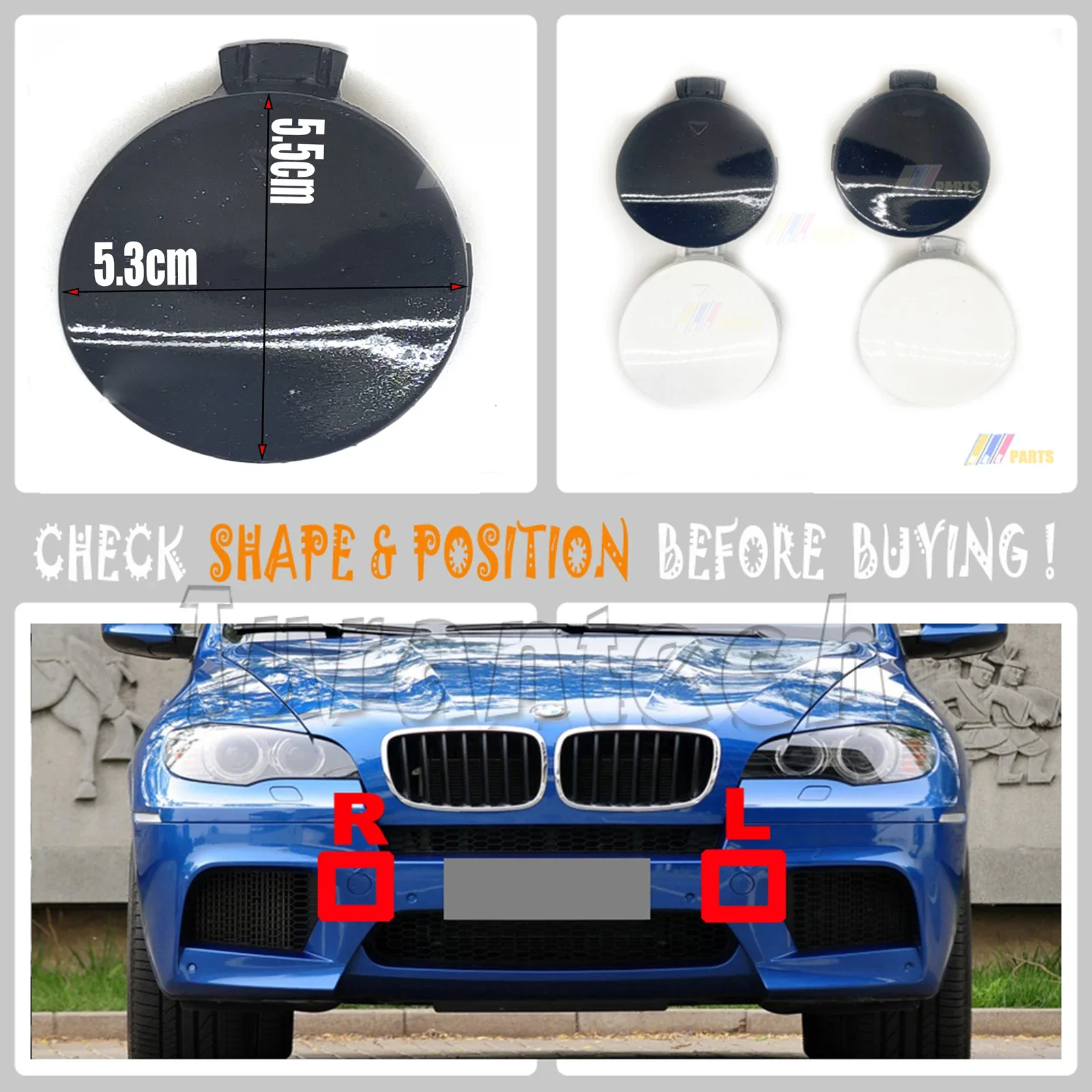 For 09-14 BMW M series E70 LCI X5 M X5M / E71 LCI X6 M X6M FRONT TOW COVER 51117205545