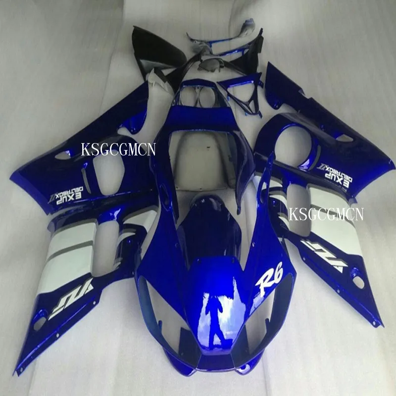 Motorcycle  Blue White  Fairing Bodywork Kit For YAMAHA YZF R6 1998-2002 2001 2000 1999 YZF R6 Hot,sales