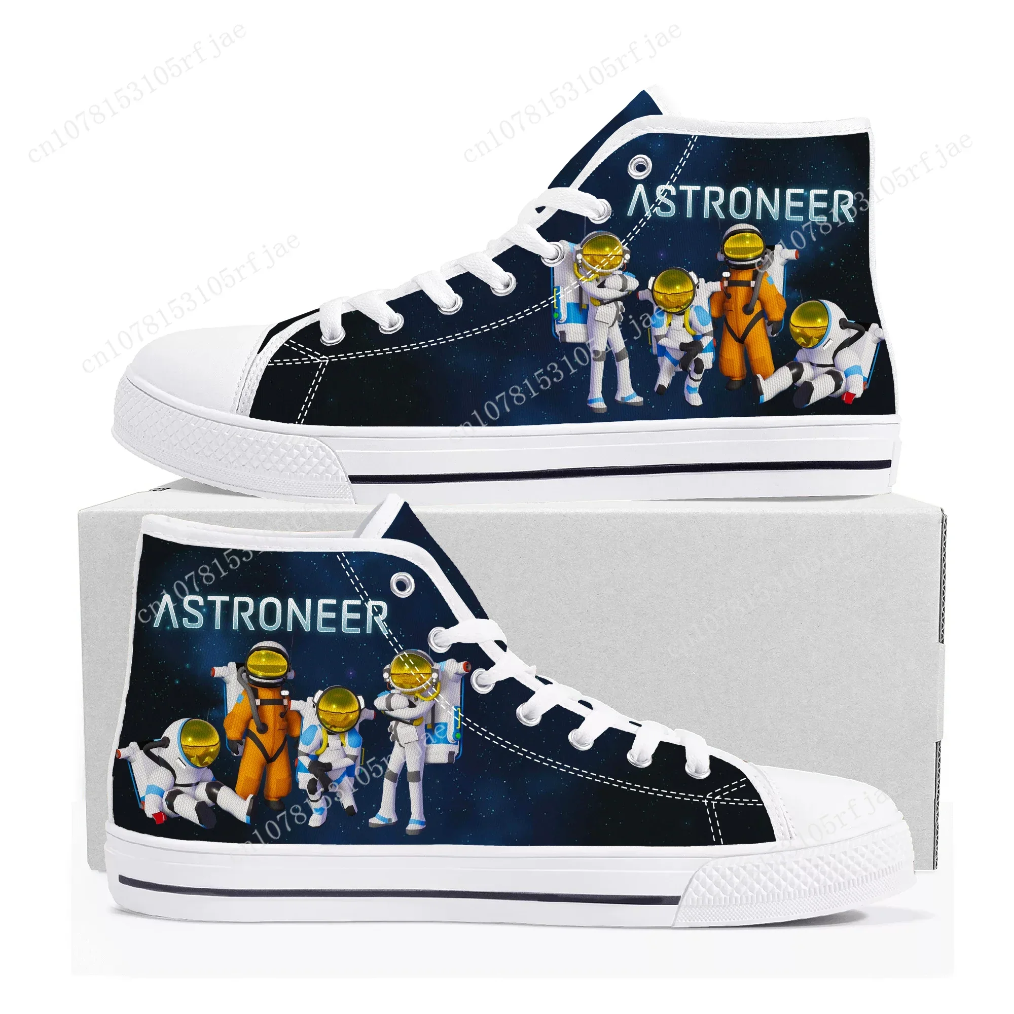 Astroneer High Top Sneakers Hot Cartoon Game Mens Womens Teenager High Quality Fashion Canvas Shoes Casual Tailor Made Sneaker