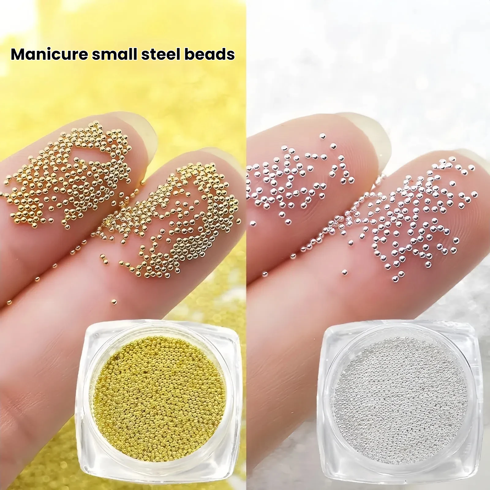 0.4/0.6/0.8/1.0mm Mini Steel Ball Metal Micro Caviars Alloy Nail Art Rhinestones Jewelry Manicure Ornaments DIY Nail Accessories